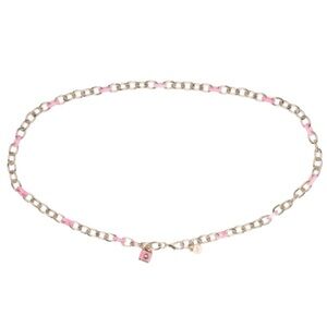 Kate Spade New York NWT L/XL lock & spade chain link belt PINK